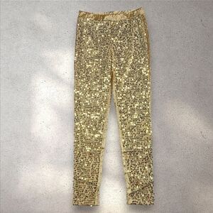 Joyfolie Gold Sequin Leggings Size 8‎